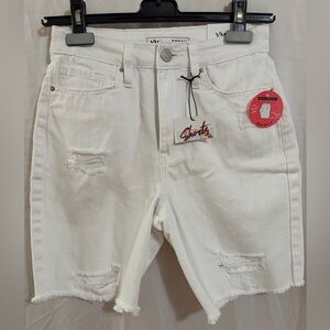 YMI Bright White Denim Shorts
